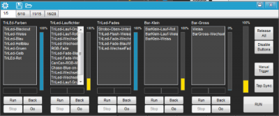 Submasters showing Speed &amp; Intensity faders