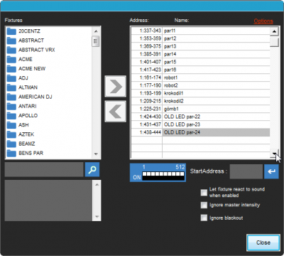 dmx addresses 2 (nothing interesting, not used fixtures)