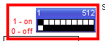 The dipswitch illustration in FreeStyler for the DMX address 1.