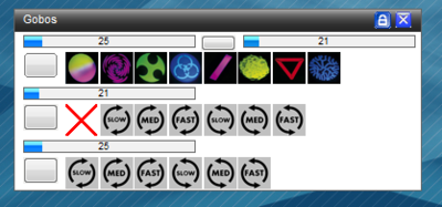 Screenshot of the gobo window