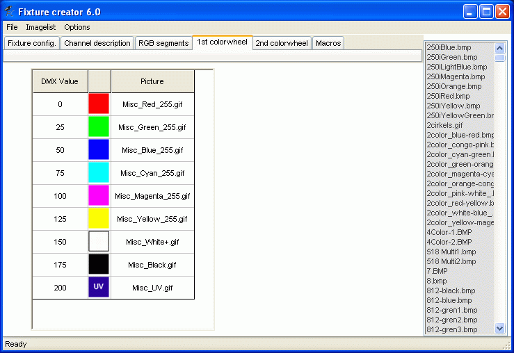 Dmx Color Chart