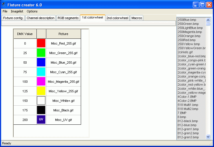 Dmx Color Code Chart