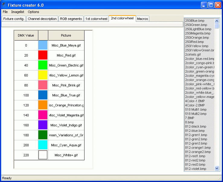 Dmx Color Chart